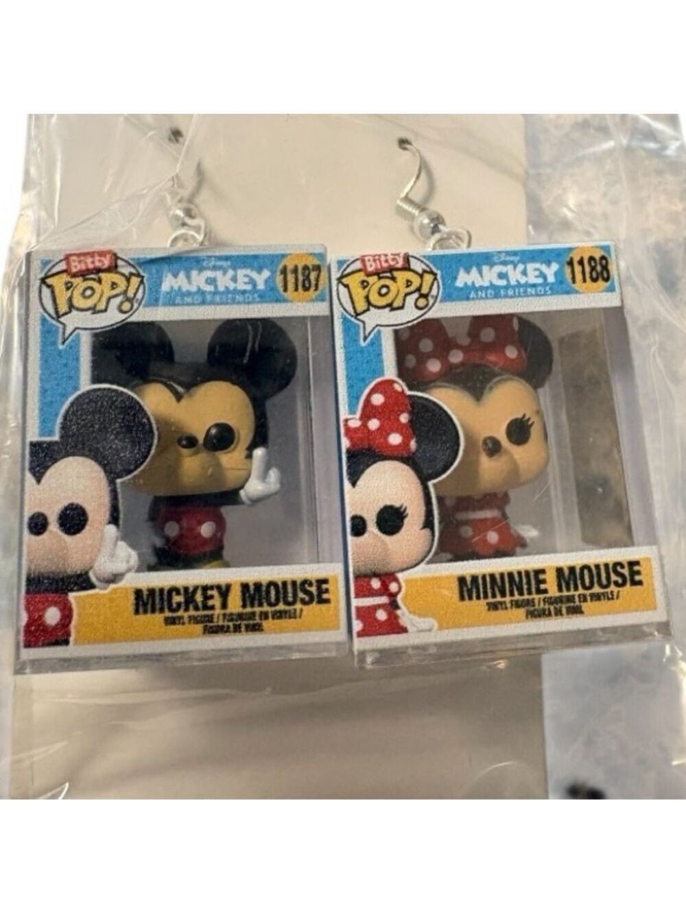 Funko Bitty Pop! Disney Mickey & Friends Mickey & Minnie Mouse Earrings Upcycled